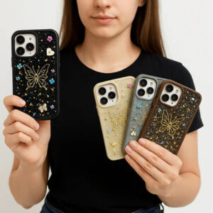 3D Butterfly Glitter Rhinestone iPhone Case – Sparkly Soft Silicone Cover UAE