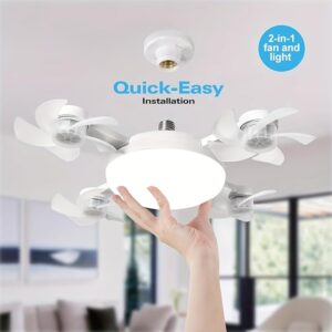 F4 Multifunctional Ceiling Fan Light – LED Lighting with Air Circulation & Remote Control