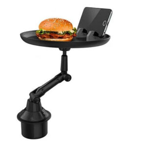3-in-1 Car Cup Holder Food Tray with Phone Stand – Swivel Design | Emirazaar UAE