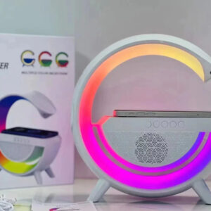 Smart LED Table Lamp Wireless Charger, Night Light, Alarm Clock, and Bluetooth Speaker